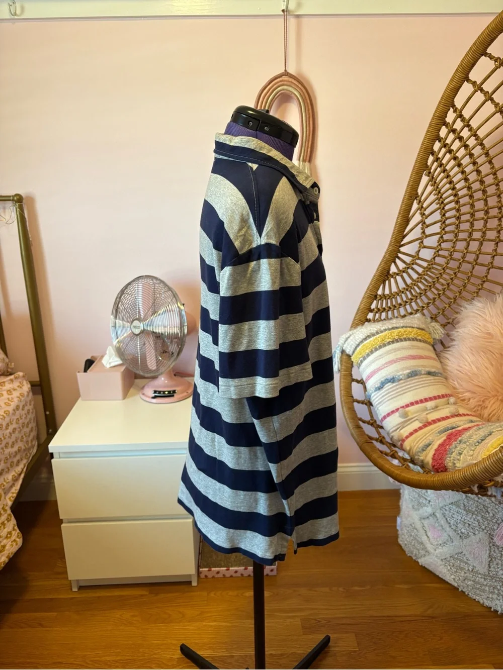 Polo by Ralph Lauren Navy and Gray Striped Polo